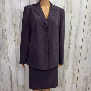 Preston & York Vintage Purple‎ Blazer and Skirt Set Suit